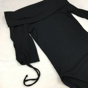 Topshop Off The Shoulder Black Stretch Bodysuit 2